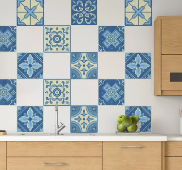 Sticker carrelage carreaux portugais - TenStickers