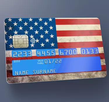 Autocollant carte bancaire drapeau américain - TenStickers