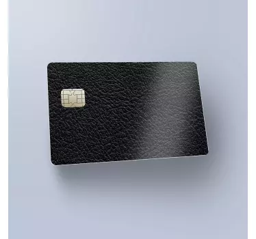 Sticker carte bancaire effet cuir noir - TenStickers