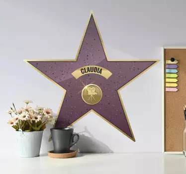 Sticker chambre ado étoile Walk of fame avec prénom - TenStickers