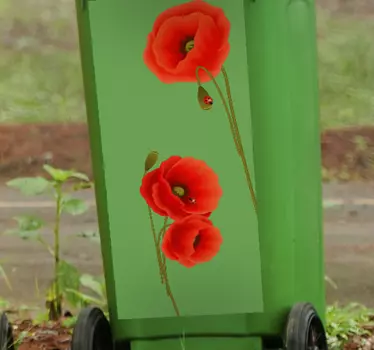 Autocollant de conteneur de fleur de pavot - TenStickers