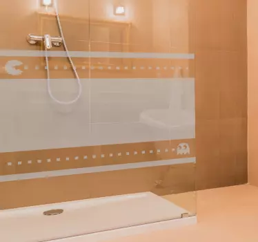 Sticker paroi de douche Pacman - TenStickers