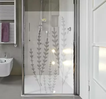 Autocollant d'écran de douche floral translucide - TenStickers