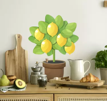 Sticker arbre fruit citronnier mignon - TenStickers