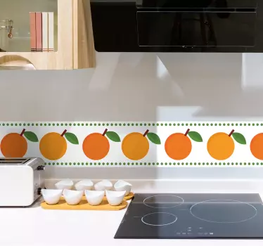 Frise tapisserie murale oranges élégantes - TenStickers