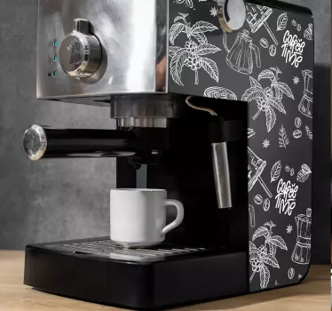 Sticker électroménager machine à café éléments de café - TenStickers