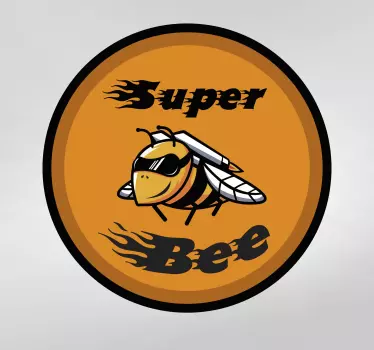 Sticker moto vintage design super abeille années 70 - TenStickers