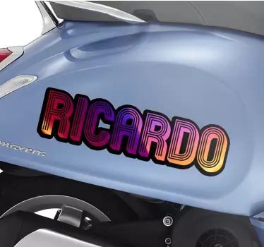 Sticker moto personnalisé dégradé nom contour noir - TenStickers