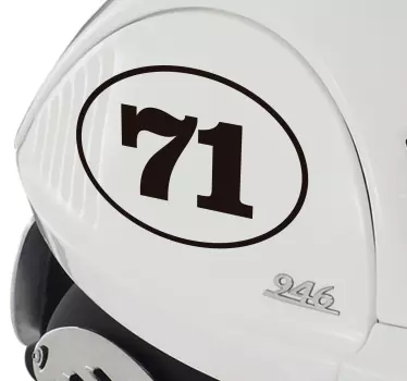 Sticker moto personnalisé numéro ovale - TenStickers