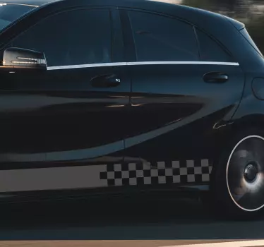 Autocollant voiture bas de caisse damier - TenStickers