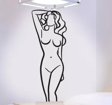 Autocollant mural adulte fille sexy contour - TenStickers