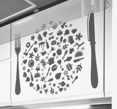 Sticker restaurant d'entreprise assiette de cuisine - TenStickers