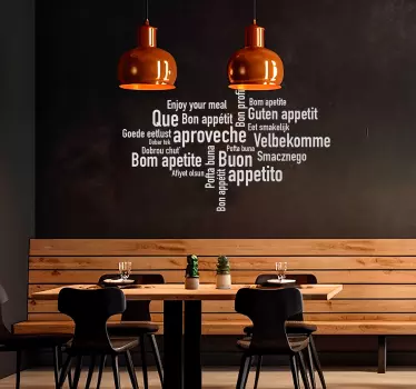 Sticker restaurant Bon Appétit en plusieurs langues - TenStickers
