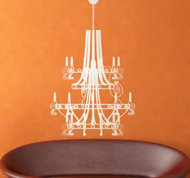 Autocollant mural chandelier baroque - TenStickers
