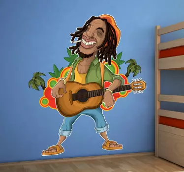 Sticker musique style raggae rasta - TenStickers