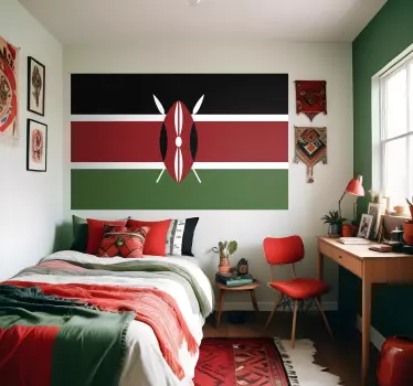 Autocollant mural drapeau Kenya - TenStickers