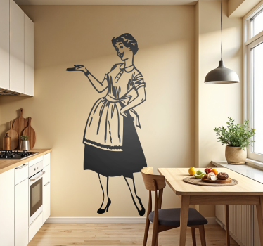Sticker vintage lady in the house - TenStickers