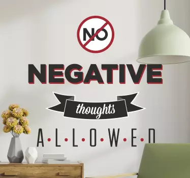 Sticker motivation bureau no negative thoughts - TenStickers