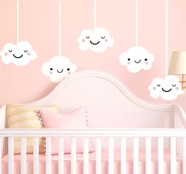 Pack de 5 Autocollant mural nuage - TenStickers
