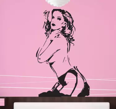 Autocollant mural porte jarretelles - TenStickers