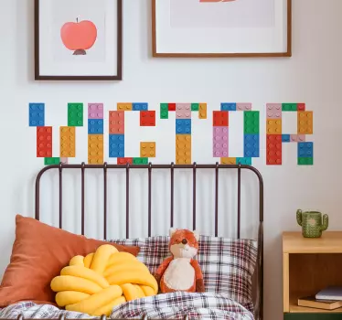 Sticker nom blocs colorés personnalisé - TenStickers