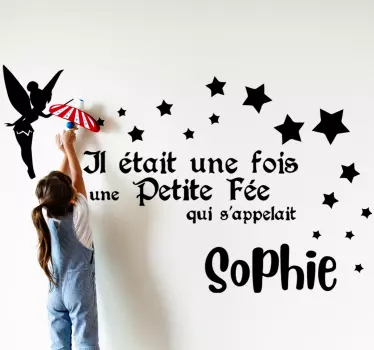 Autocollant nom personnalisé avec une fée - TenStickers