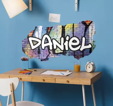 Sticker graffiti mur cassé personnalisable - TenStickers