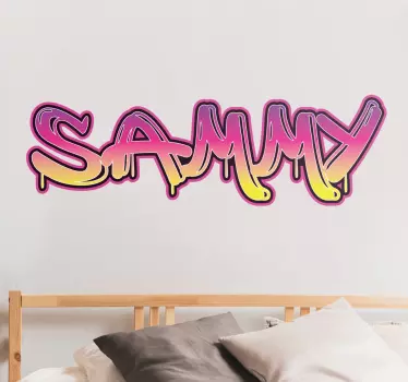 Autocollant Personnalisé Texte de style graffiti rose et tellow - TenStickers