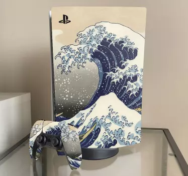 Sticker PS5 vague de Kanagawa - TenStickers