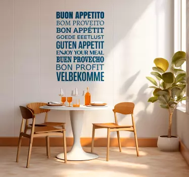 Sticker salle à manger Bon Appétit plurilingue - TenStickers