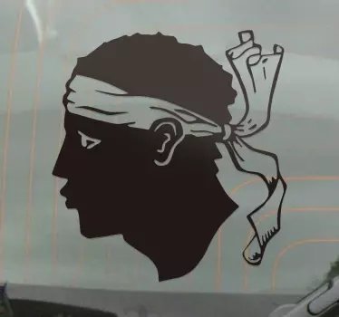 Sticker voiture tête de Maure Corse - TenStickers