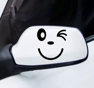 Sticker voiture dessin clin d'oeil - TenStickers