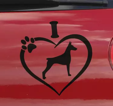 Stickers Animaux I Love Doberman - TenStickers