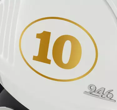 Sticker moto personnalisé numéro effet doré - TenStickers