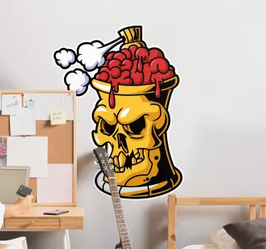 Autocollant Urbain Bombe aérosol crâne graffiti - TenStickers