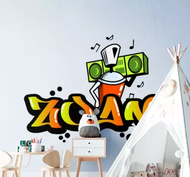Autocollant Urbain Graffiti de nom personnalisé - TenStickers