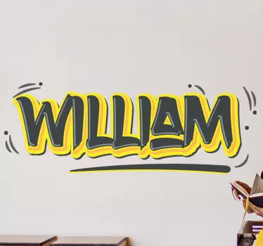 Autocollant Urbain Nom personnalisable graffiti jaune - TenStickers