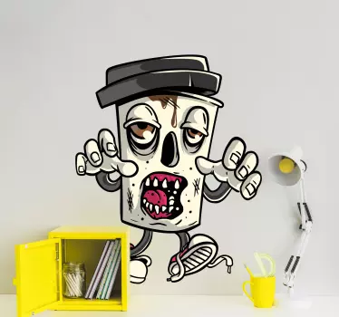 Autocollant Urbain Personnage de graffiti zombie café - TenStickers