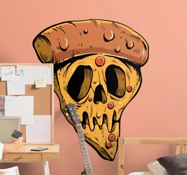Autocollant Urbain Style de graffiti de crâne de pizza - TenStickers
