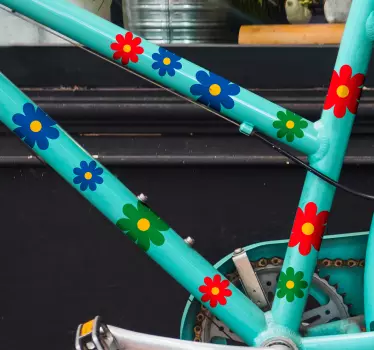 Autocollant pour vélo fleurs individuelles colorées - TenStickers