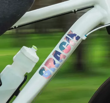 Sticker vélo nom coloré personnalisable - TenStickers