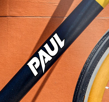 Sticker vélo nom police noir et blanc moderne - TenStickers