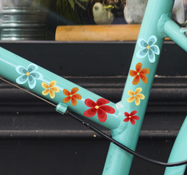 Sticker vélo pack de fleurs - TenStickers