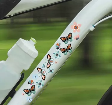 Sticker vélo animaux papillons et fleurs - TenStickers