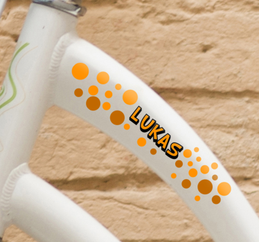 Sticker cadre vélo personnalisable cercles orange - TenStickers