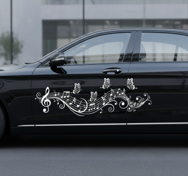 Autocollant voiture carrosserie mélodies de beaux papillons - TenStickers