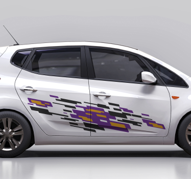 Grand autocollant pour voiture abstrait rayures pixels - TenStickers