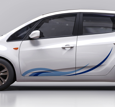 Autocollant voiture vagues abstraites - TenStickers