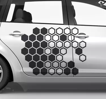 Sticker voiture dessin nid d'abeille - TenStickers