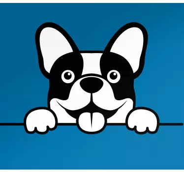 Sticker voiture mignon chien monochrome - TenStickers